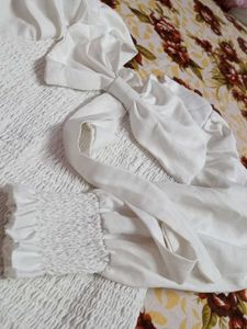 White Bow Tie Top