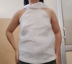 White Halter Top