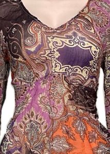 ˚⊱🪷⊰˚ Paisley Print V-Neck Top