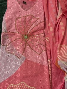Pink Embroidered Salwar Kameez Set