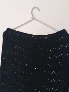 Black Sequin Pencil Skirt