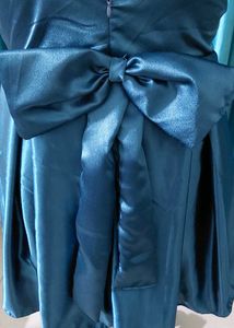 Navy Blue Teal  Mini Dres