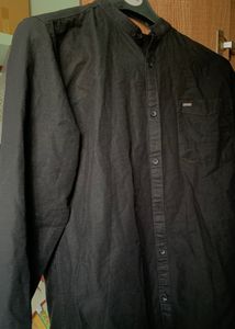 Men’s Black chinese collar Shirt ( Size L )