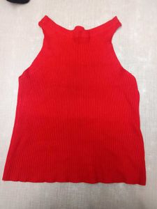 Red Lace-Up Tank Top