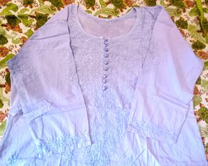 Chikankari Cotton Kurta With Palazzo