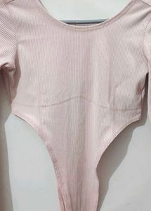 H&amp;M New Pink Ribbed Bodysuit