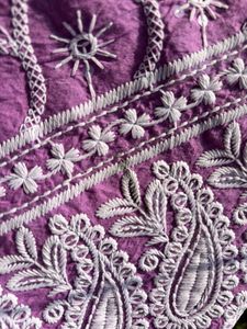 Purple Embroidered Kurta Set