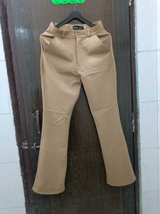 Beige Bootcut Pants