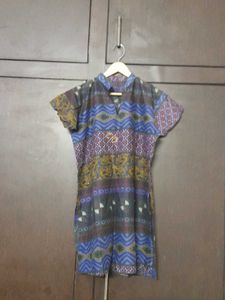 Vintage Print Mini Kurta
