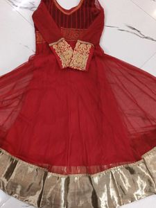 Elegant Red Anarkali