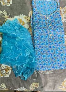 Blue Floral Kurta Set