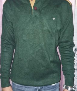 Men's Green Knit Pullover Sweater
