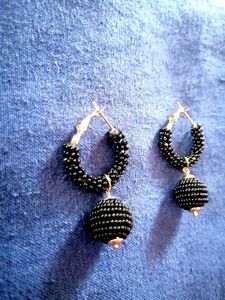 Myntra Black Beaded Earrings