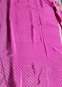 Pink Floral Saree with blouse piece
