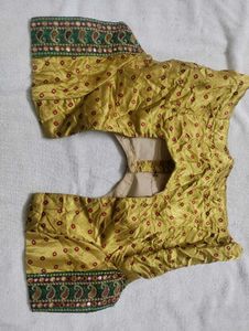 Mustard Yellow Silk Saree With Bandhani Prints