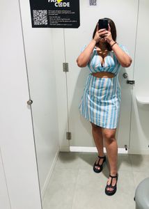 Striped Cutout Mini Dress