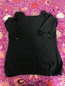 Chic Black Embellished Top