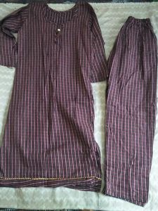 Striped Brown Kurta
