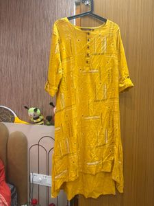 “Rangmanch” Mustard Aline Kurta