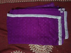 Fully Chikankari Work Saree With Lace