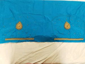 New Pattu Saree With Aari Work Blouse Without Falls