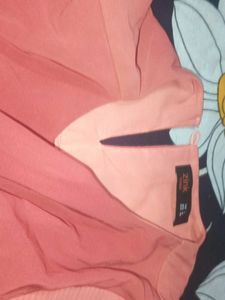 Coral Ombre Pleated Sleeve Top