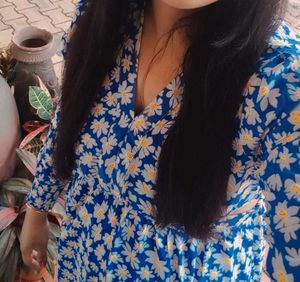 Blue  Both Side  Cut Maxi 👗 Dress
