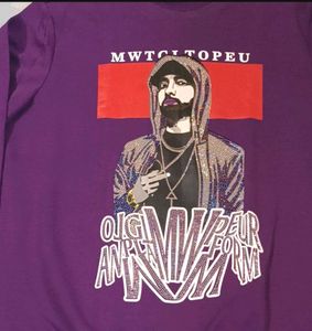 Purple Eminem Graphic Print Tee