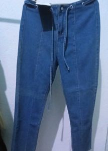 Blue self tie up Denim