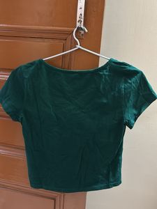 Green Crop Top