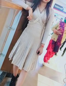 Golden Shimmer Winter Dress