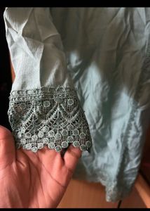 Light Green Embroidered Kurti