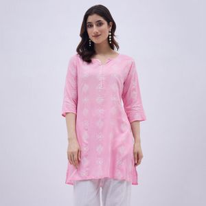 Pink Print Tunic Top