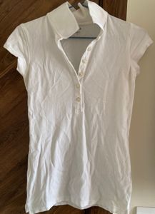 Y2k White Polo Tee