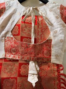 Bengali Traditional White-red Saree
