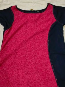 Stylish Pink & Navy Blue Top