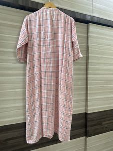 Elegant Pink Checkered Kurta 3xl