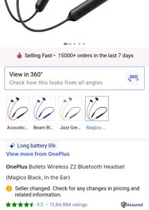 🎧 OnePlus Bullets Wireless Z2 (Magico Black)