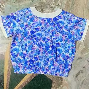 Blue Floral Top