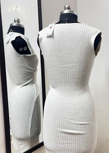 White V Neck Dress