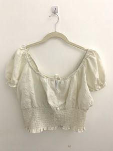 H &amp; M Cream Puff Sleeve Crop Top