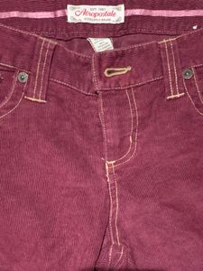 Maroon Flare Leg Jeans