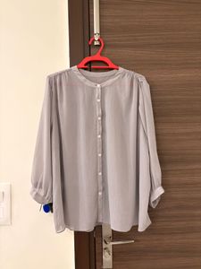 Grey Button loose Top