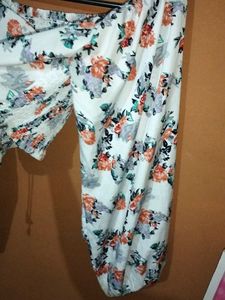 White Floral Crop Top