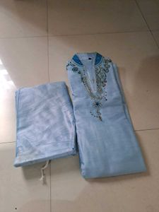 Light Blue Embellished Kurta Set