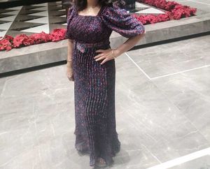 Elegant Floral Maxi Dress (Belt Not Included)
