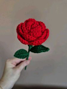 Crochet Red Rose