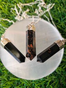 Obsidian Crystal Pendants
