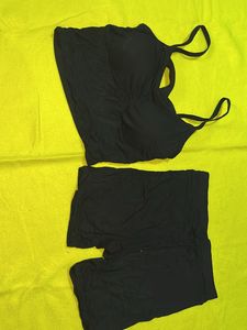 Criss Cross Women&#39;s Bralette And Inner SHorts