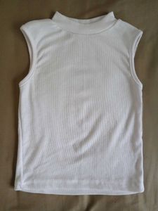 White Sleeveless Tank Top